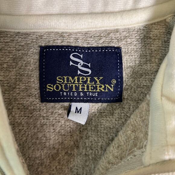 Simply Southern Full Zip Vest Womens Medium Oatmeal Heathered Fall Layering - Picture 3 of 7